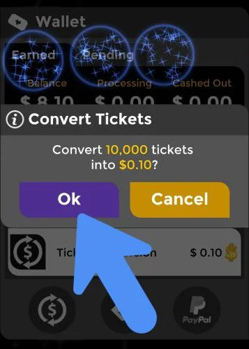 Convertir los tickets de la aplicación Big Time en dinero