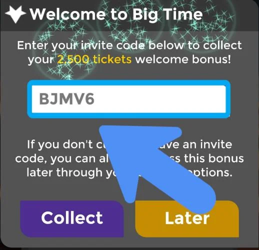 Código de invitación de la aplicación Big Time Chess